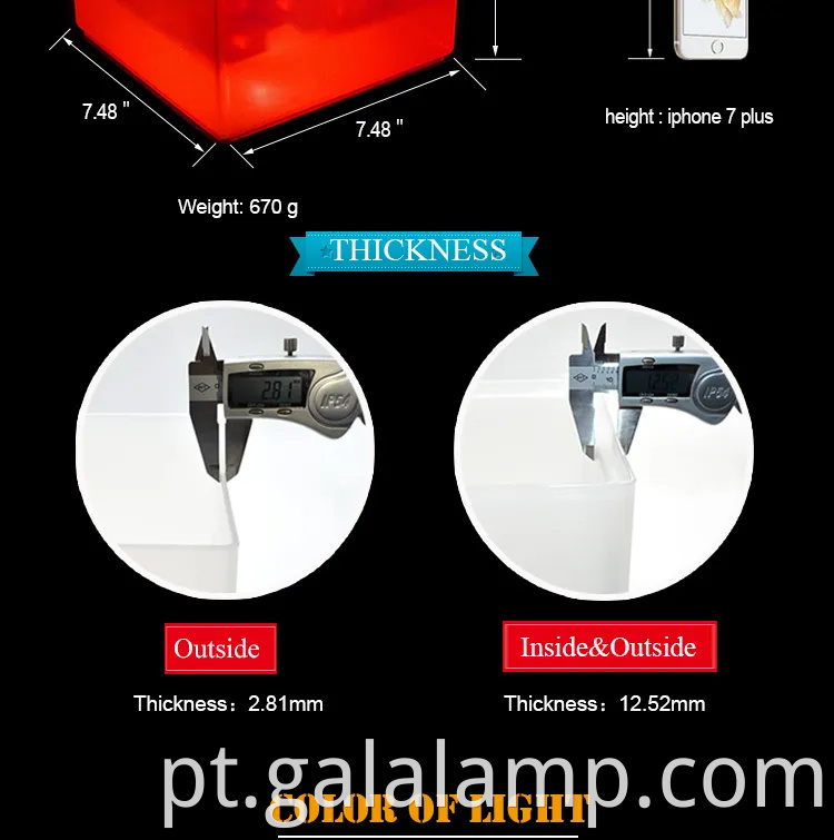 Balde de gelo LED de 3.5L elegante para cerveja e vinho